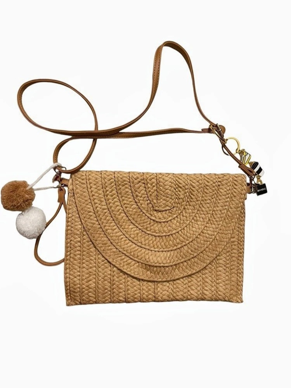 Simon Woven Crossbody Bag in Brown Like New